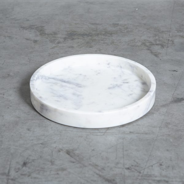 Plato Hondo Mármol Blanco