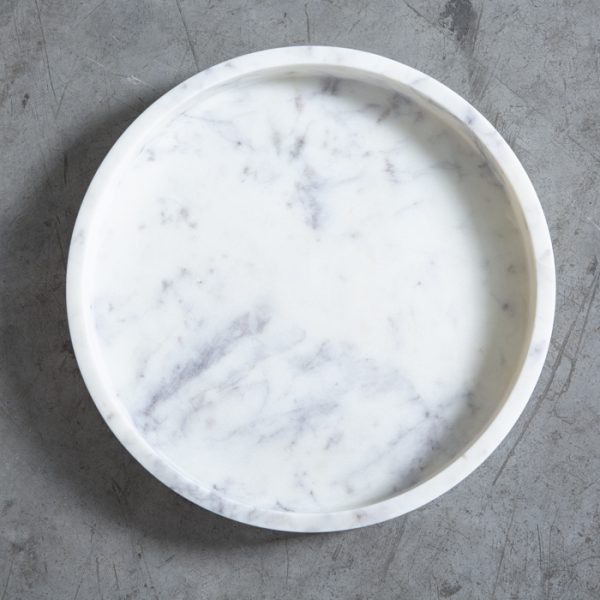 Plato Hondo Mármol Blanco